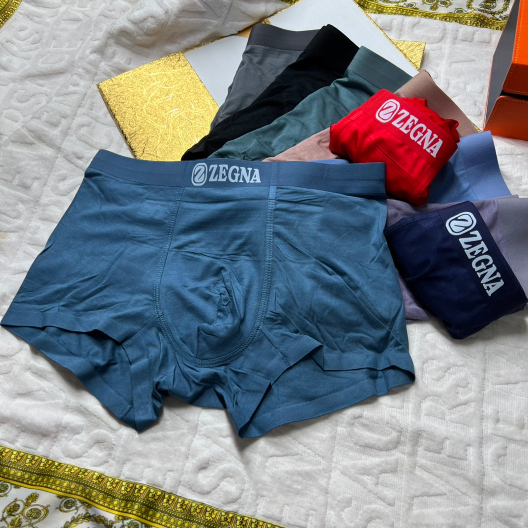 Zegna Visible Colour, Waistband And Emblem Details Men's Boxer Briefs - 3-Piece Box
