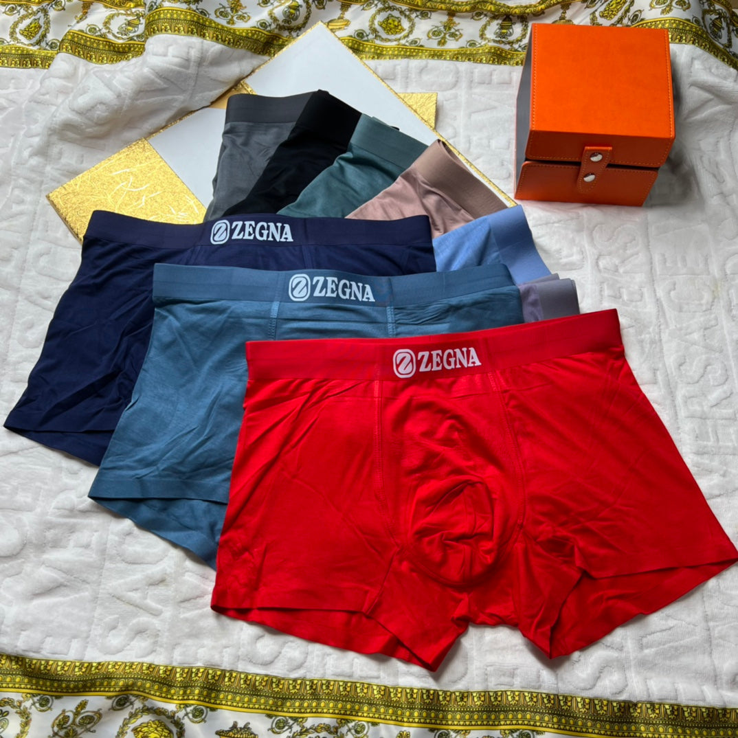 Zegna Visible Colour, Waistband And Emblem Details Men's Boxer Briefs - 3-Piece Box