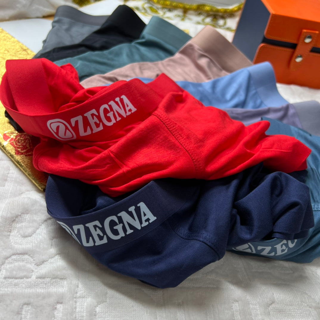 Zegna Visible Colour, Waistband And Emblem Details Men's Boxer Briefs - 3-Piece Box