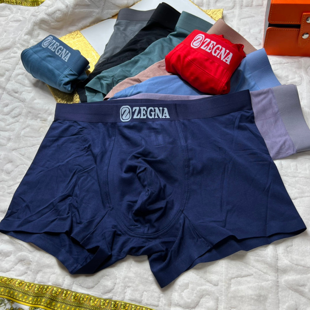 Zegna Visible Colour, Waistband And Emblem Details Men's Boxer Briefs - 3-Piece Box