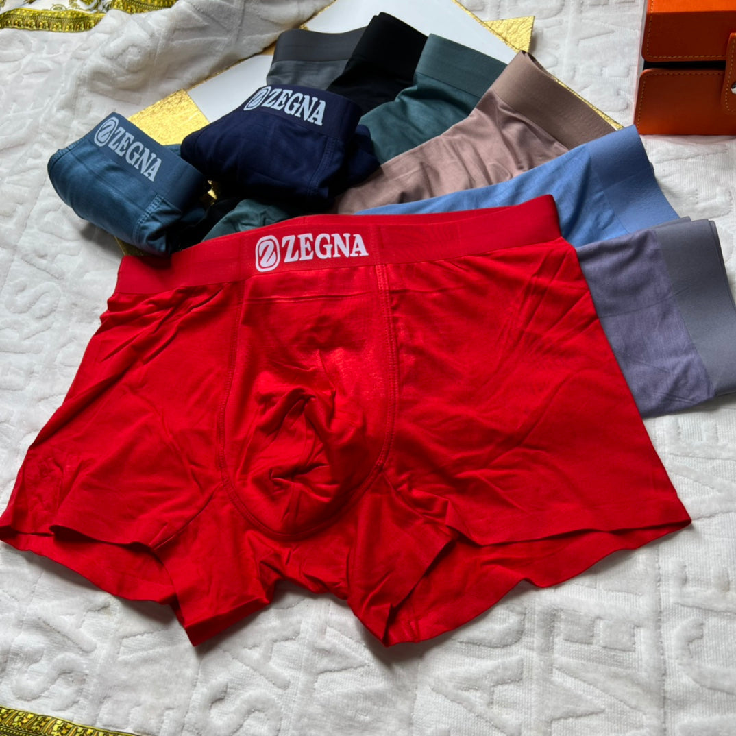 Zegna Visible Colour, Waistband And Emblem Details Men's Boxer Briefs - 3-Piece Box