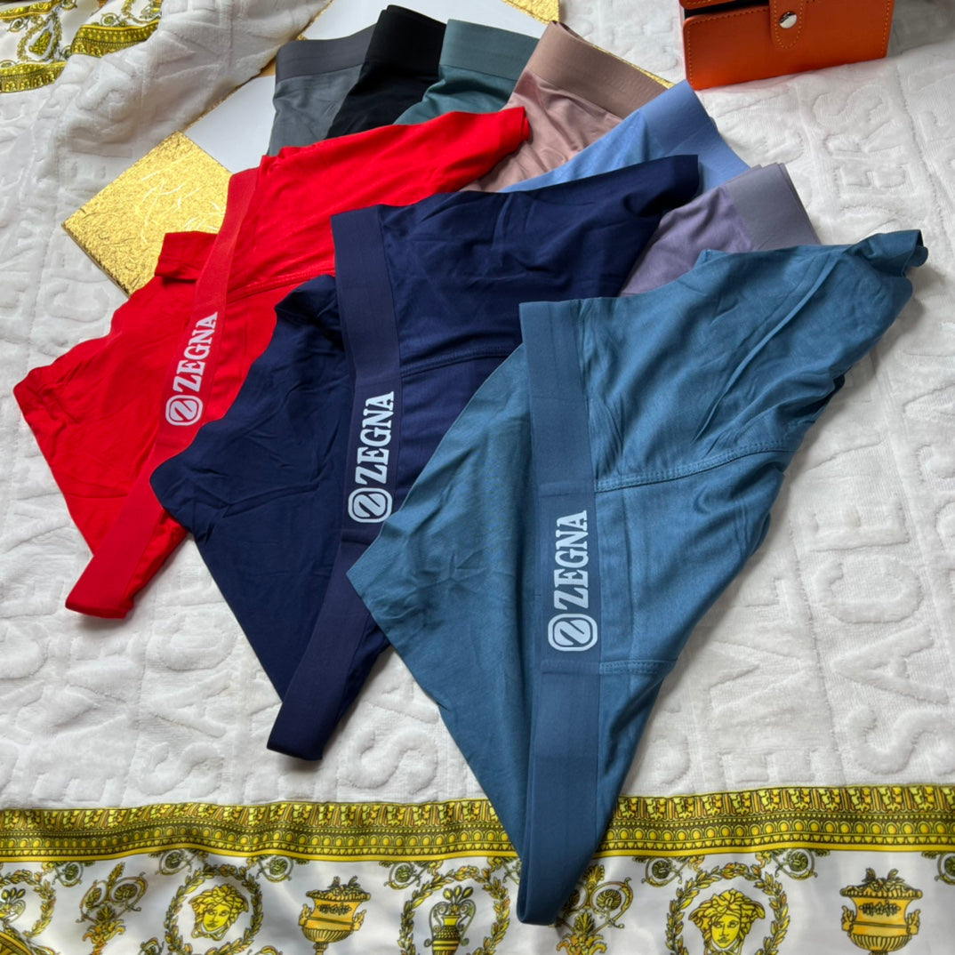 Zegna Visible Colour, Waistband And Emblem Details Men's Boxer Briefs - 3-Piece Box