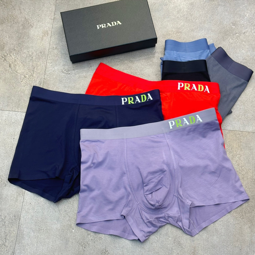 Prada Clean Logo Waistbands Men's Boxer Briefs - 3-Piece Box