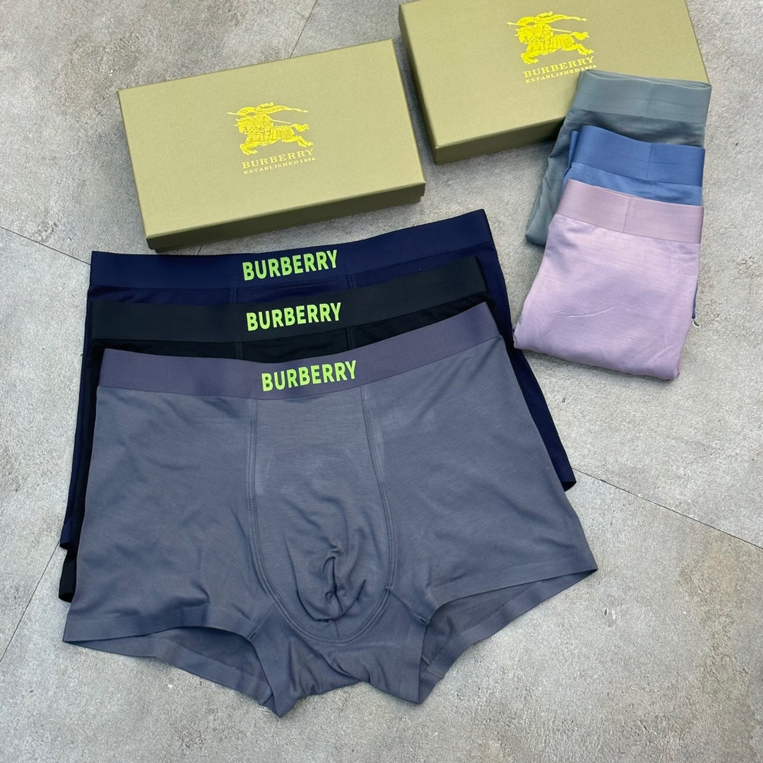 Burberry Bright Contrast Wordmarks Men's Boxer Briefs - 3-Piece Box