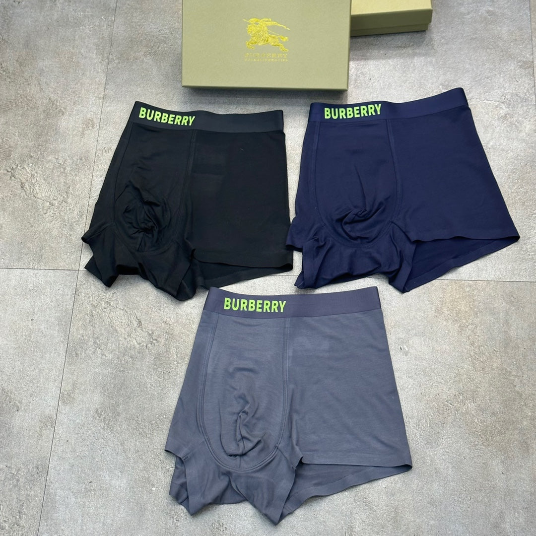 Burberry Bright Contrast Wordmarks Men's Boxer Briefs - 3-Piece Box