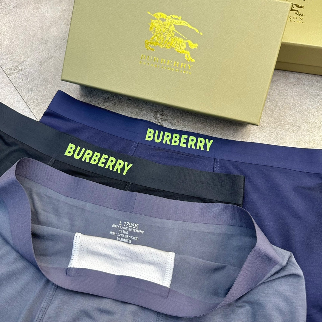 Burberry Bright Contrast Wordmarks Men's Boxer Briefs - 3-Piece Box