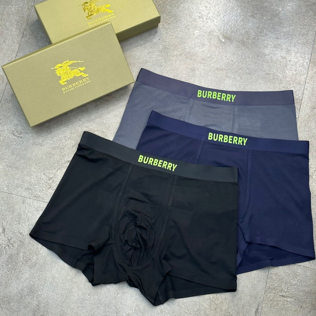 Burberry Bright Contrast Wordmarks Men's Boxer Briefs - 3-Piece Box