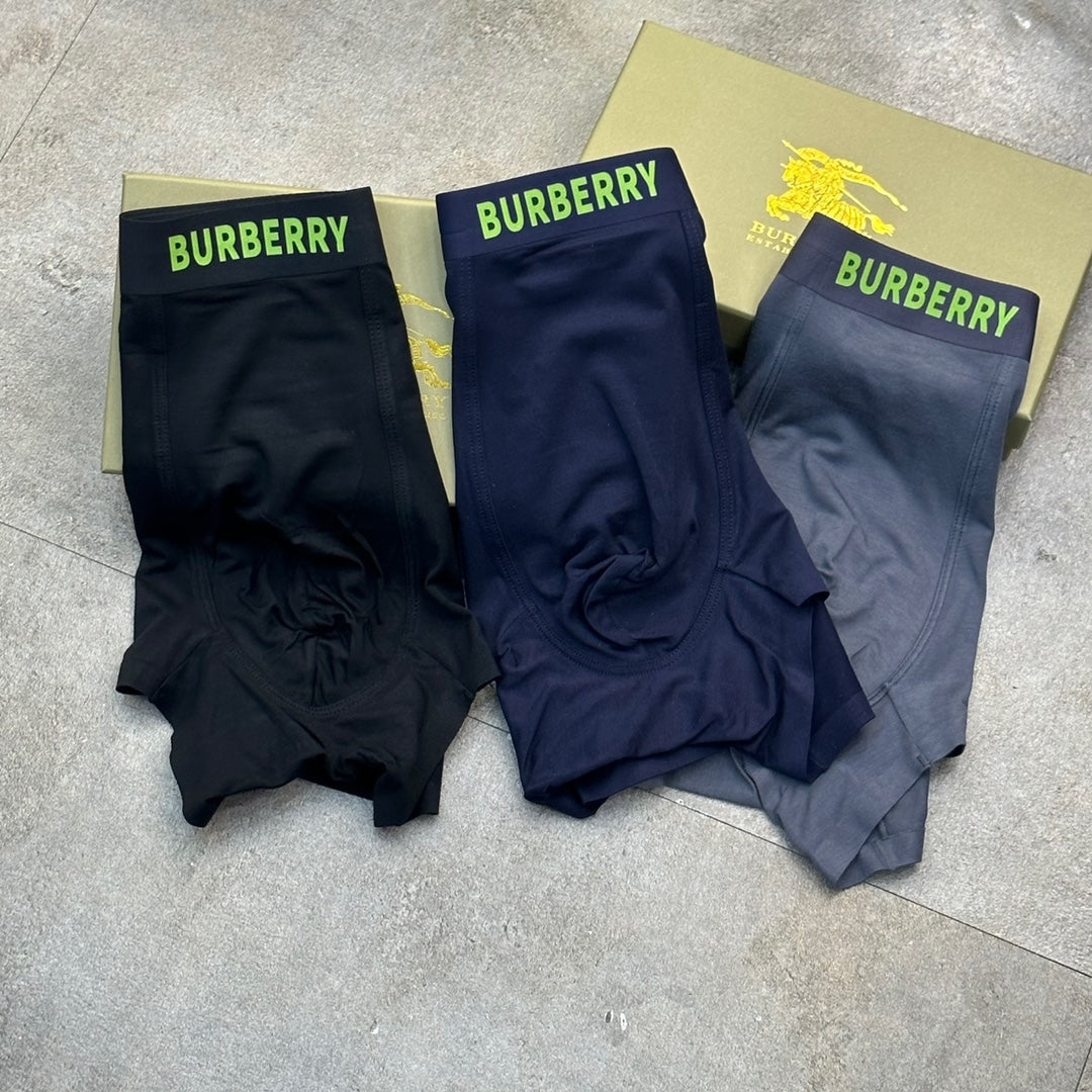 Burberry Bright Contrast Wordmarks Men's Boxer Briefs - 3-Piece Box