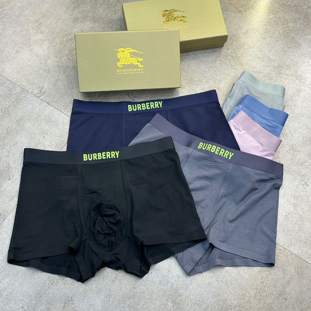 Burberry Bright Contrast Wordmarks Men's Boxer Briefs - 3-Piece Box