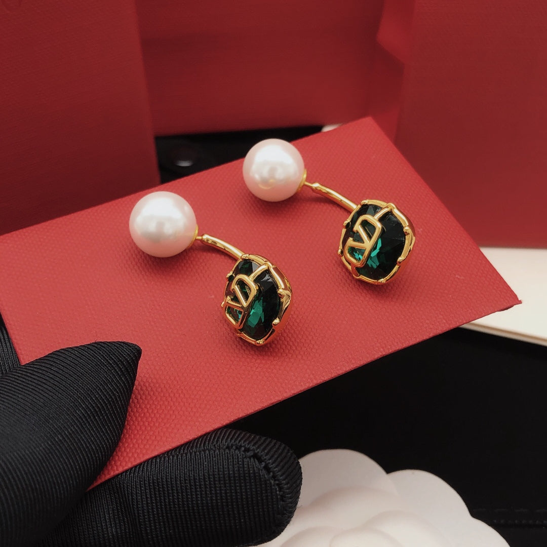 Martin Graham drop earrings in polished metal-tone – front view