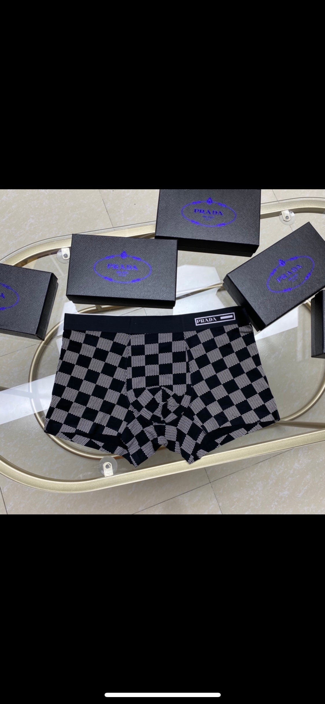 Prada Cotton Clean Logo Waistbands Men's Boxer Briefs - 3-Piece Box