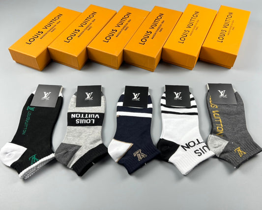 Louis Vuitton Initial Details No-Show Socks - 5-Pair Set