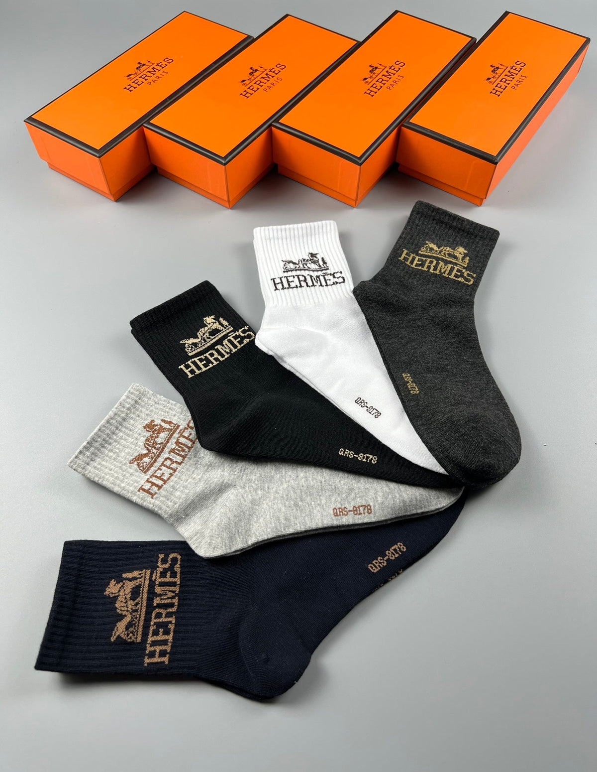 Hermes Cotton Socks - 5-Pair Pack