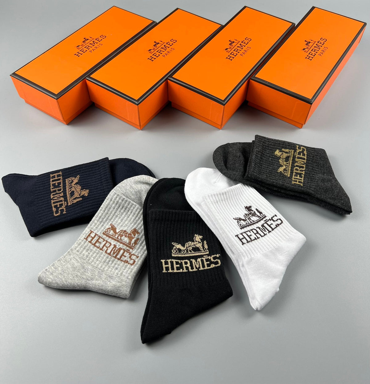 Hermes Cotton Short Socks - 5-Pair Pack