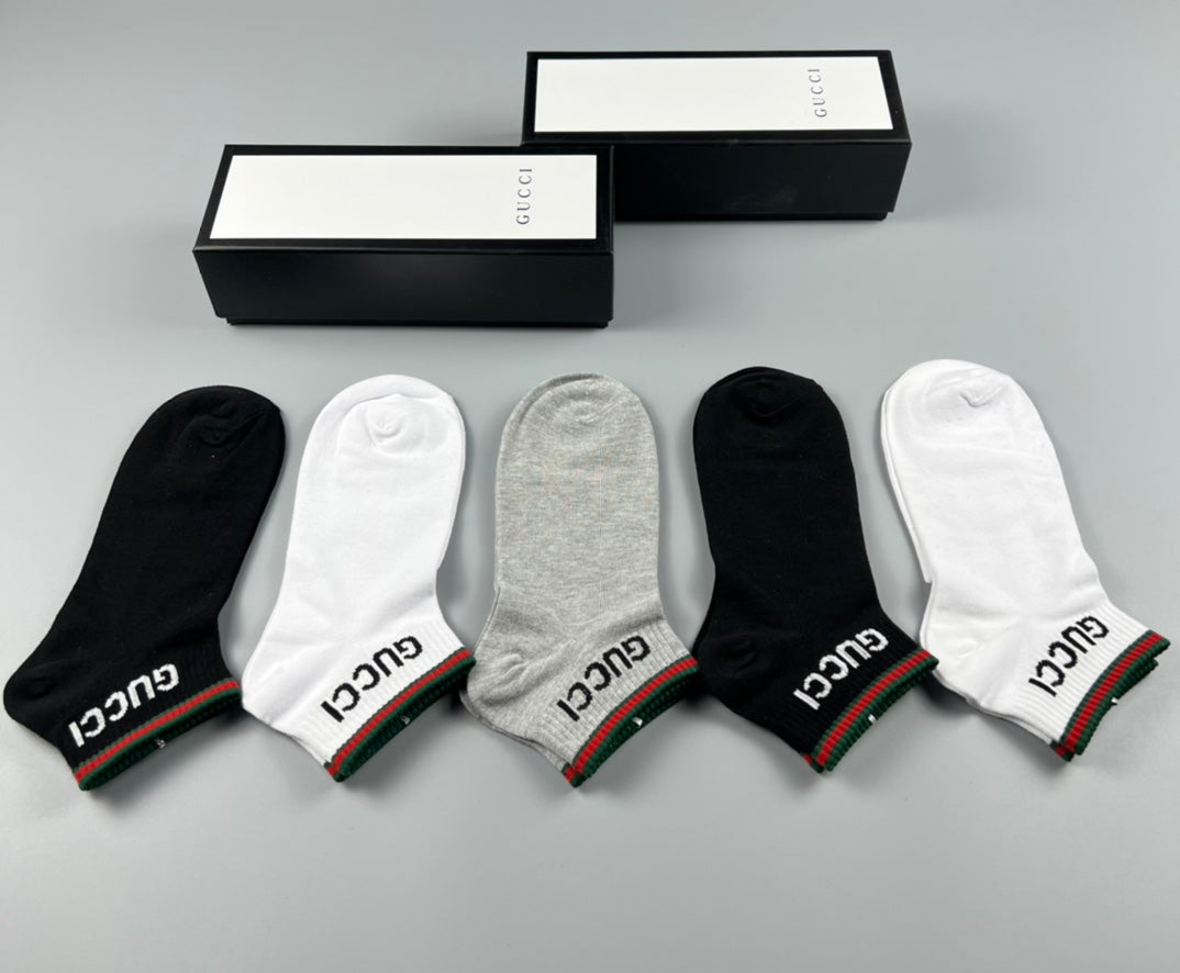 Gucci Cotton Short Socks - 5-Pair Box