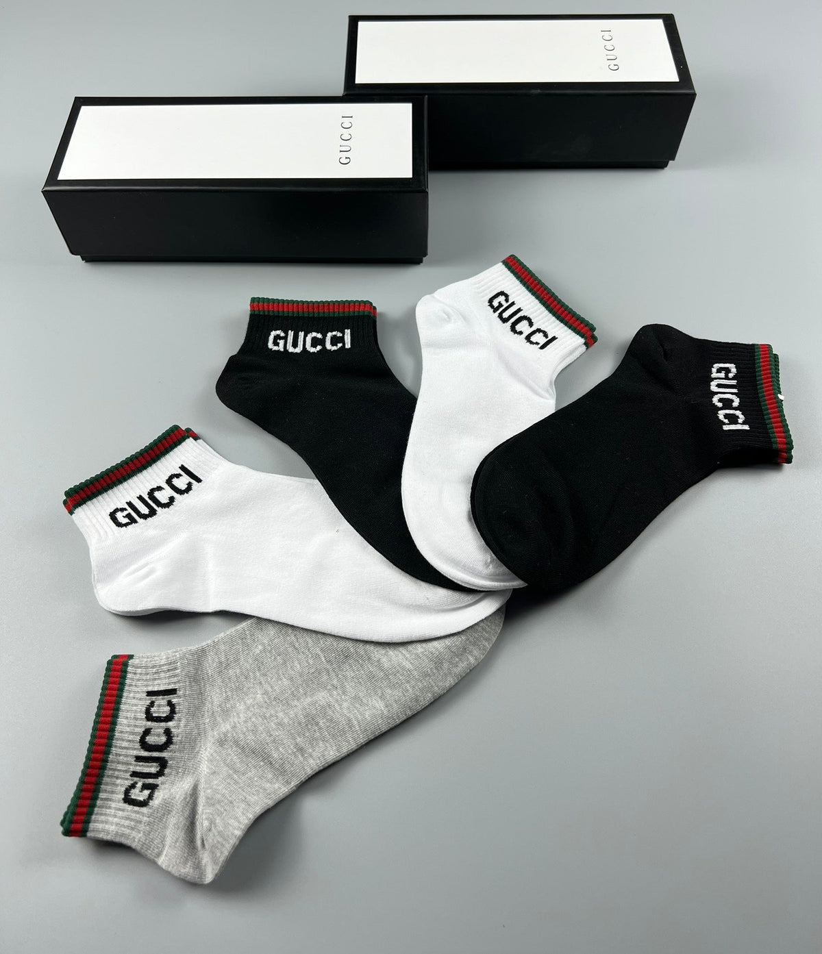Gucci Cotton Short Socks - 5-Pair Box