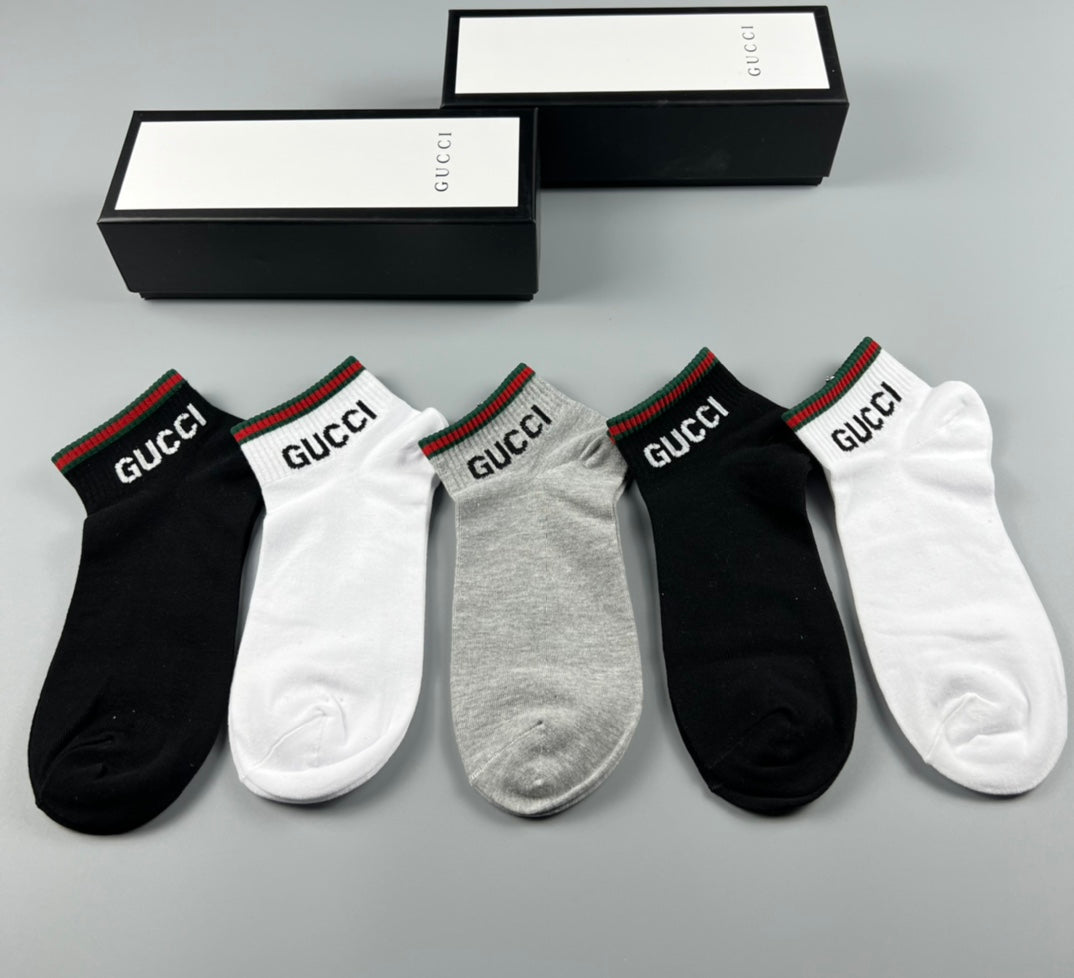 Gucci Cotton Short Socks - 5-Pair Box