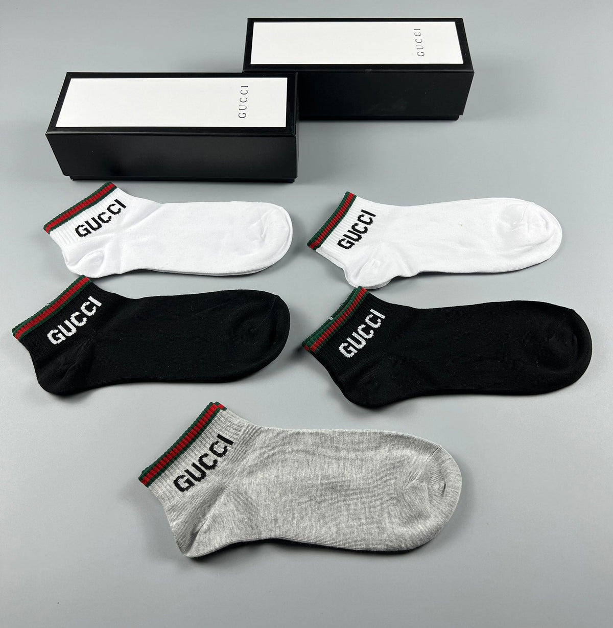 Gucci Cotton Short Socks - 5-Pair Box
