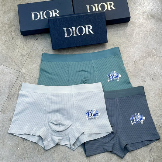 Dior Floral Logo Men's Trunk Underwear - 3-Piece Box