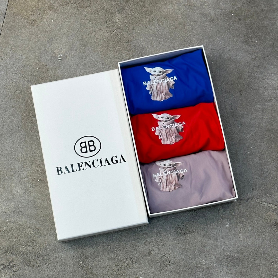Balenciaga Illustrated Front Graphics Men's Boxer Briefs - 3-Piece Box