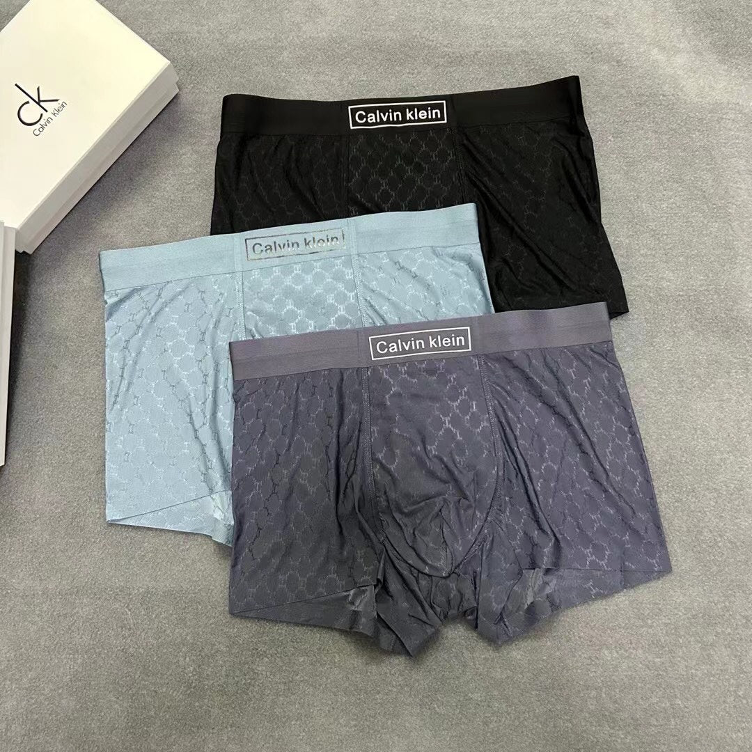 Calvin Klein Visible Branded Waistband Or Emblem Details Men's Boxer Briefs - 3-Piece Box