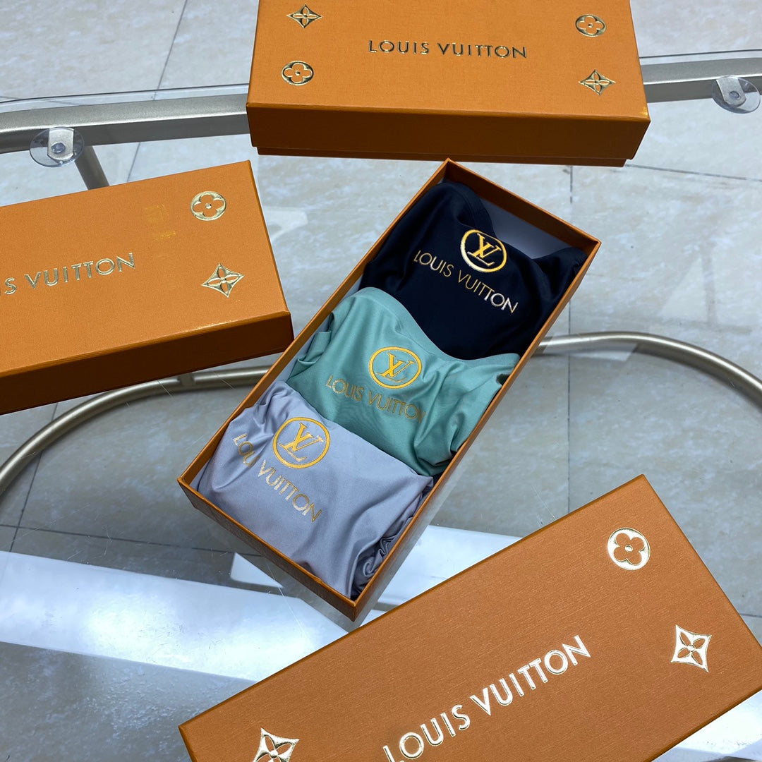 Louis Vuitton Visible All-Over Pattern And Logo Details Men's Boxer Briefs - 3-Piece Box