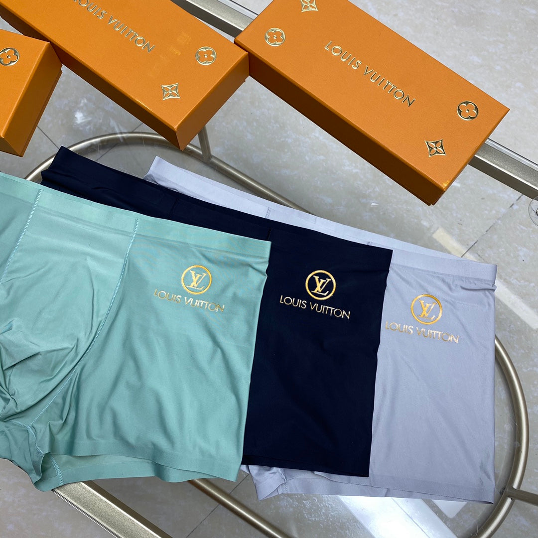 Louis Vuitton Visible All-Over Pattern And Logo Details Men's Boxer Briefs - 3-Piece Box