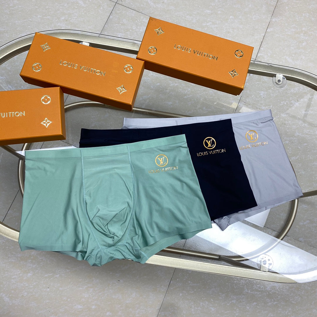 Louis Vuitton Visible All-Over Pattern And Logo Details Men's Boxer Briefs - 3-Piece Box