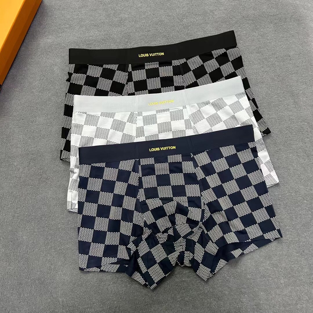 Louis Vuitton Visible Colour, Waistband And Emblem Details Men's Boxer Briefs - 3-Piece Box