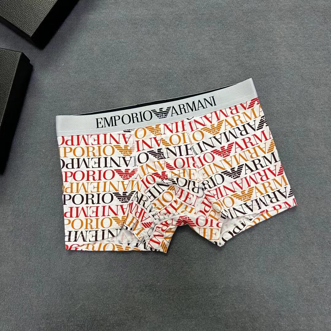 Armani All-Over Letter Patterns Men's Boxer Briefs - 3-Piece Box