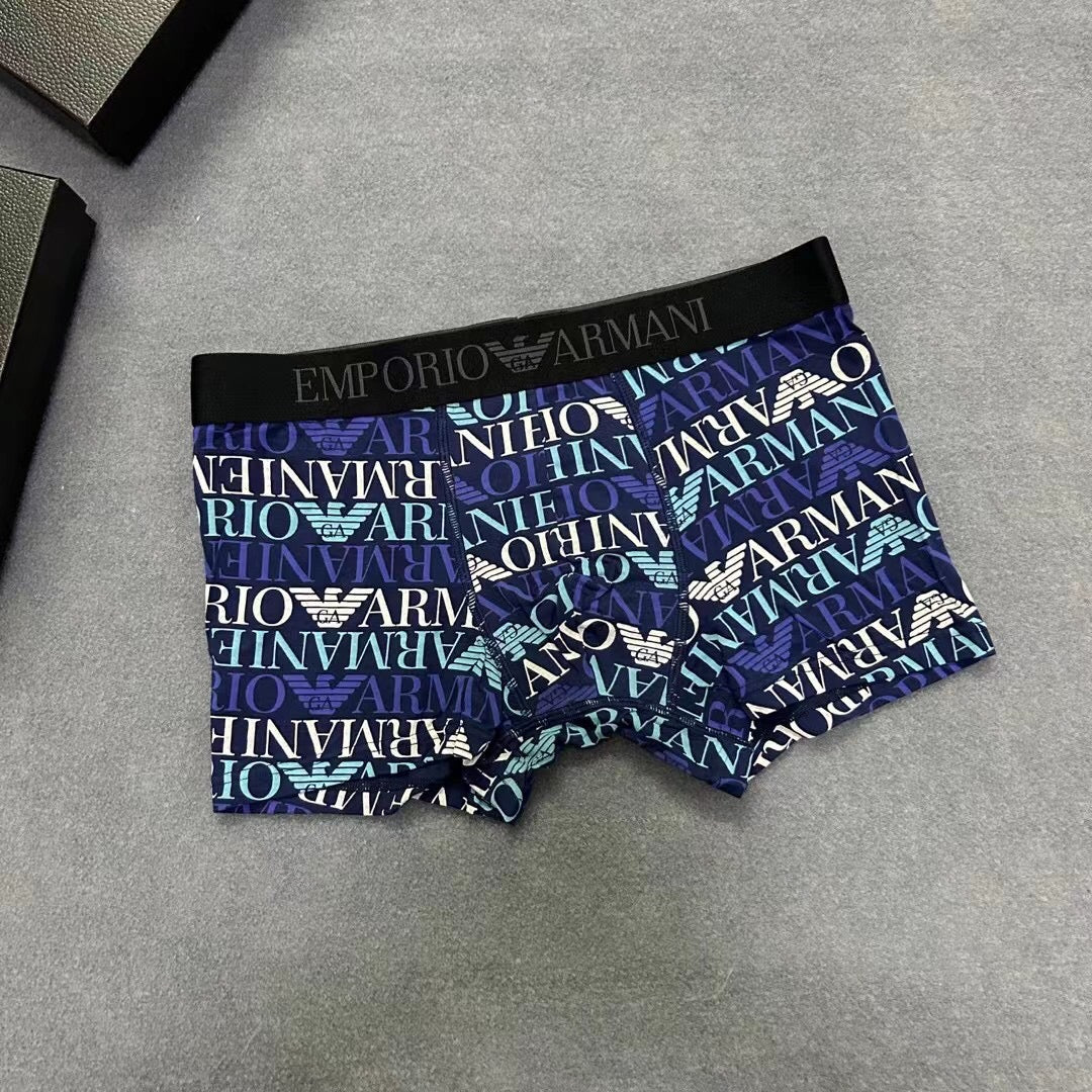 Armani All-Over Letter Patterns Men's Boxer Briefs - 3-Piece Box