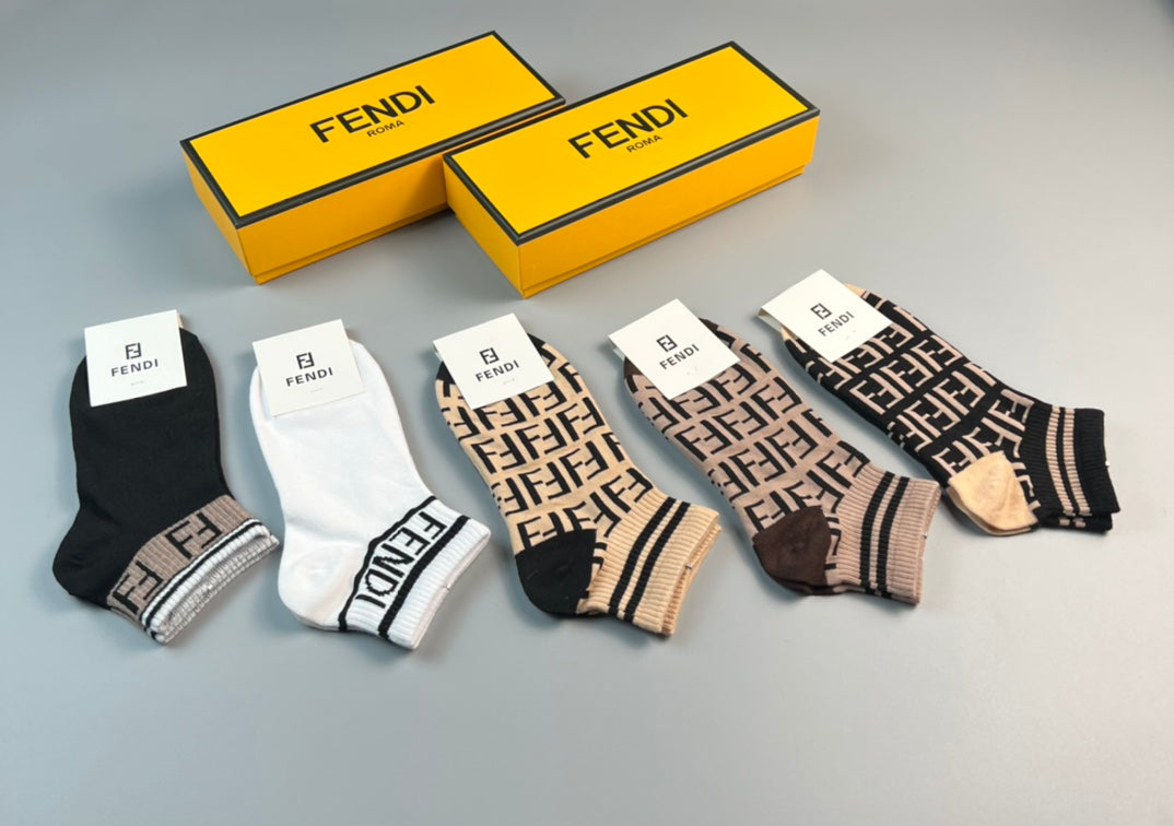 Fendi Short Socks - 5-Pair Pack