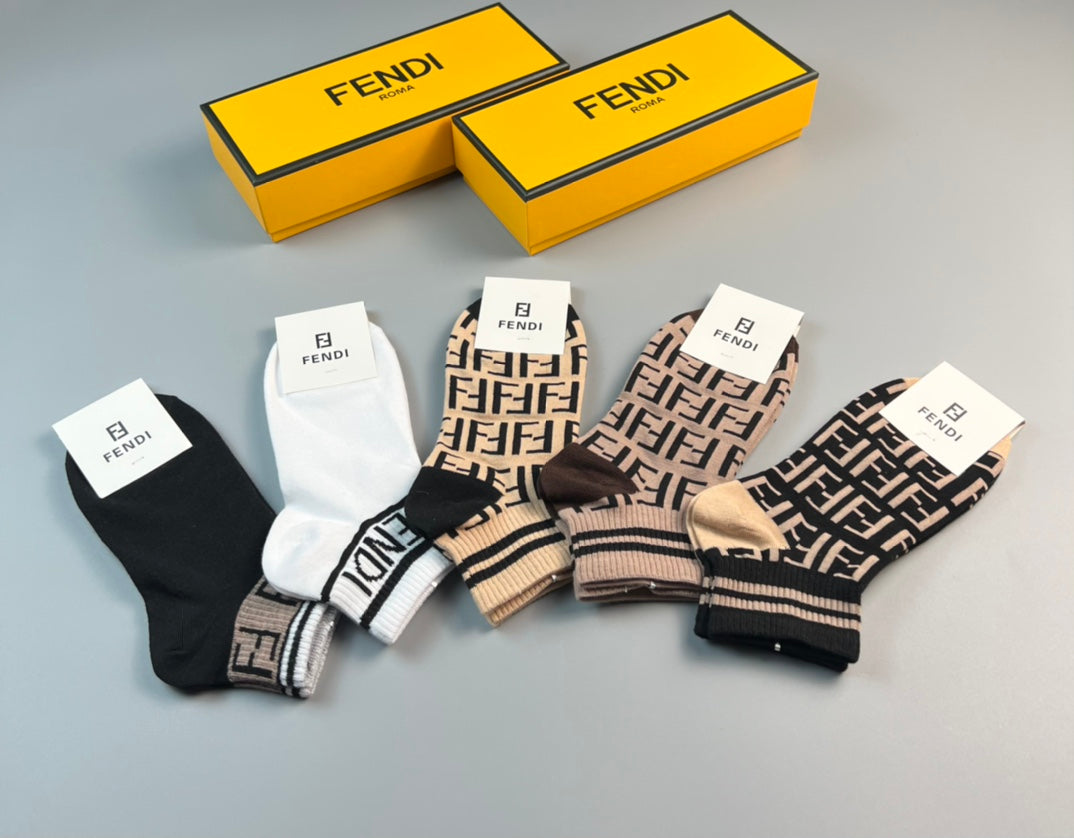 Fendi Short Socks - 5-Pair Pack