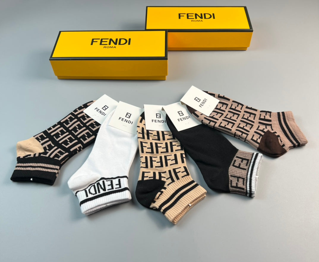 Fendi Short Socks - 5-Pair Pack
