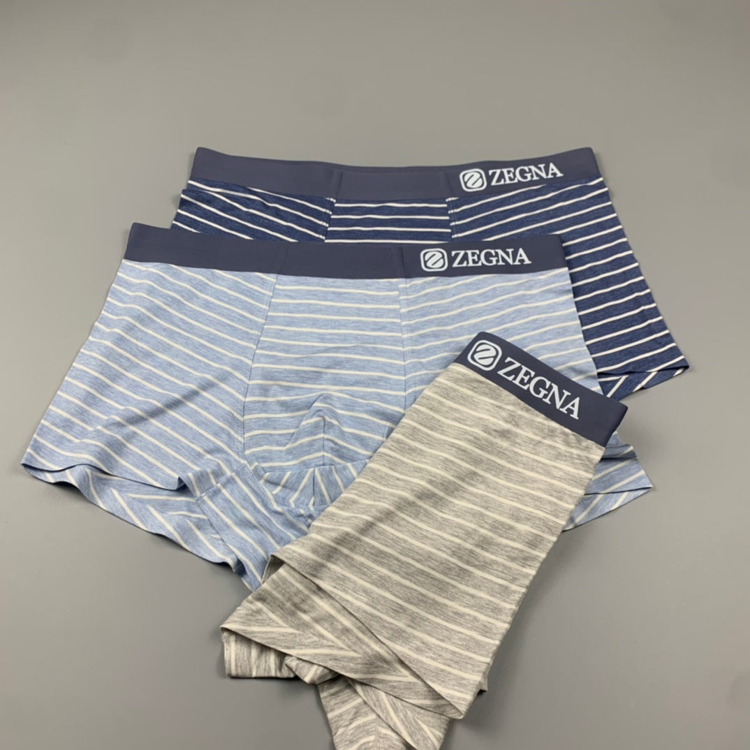 Zegna Striped Boxer Briefs 3-Piece Box Collection Essentials