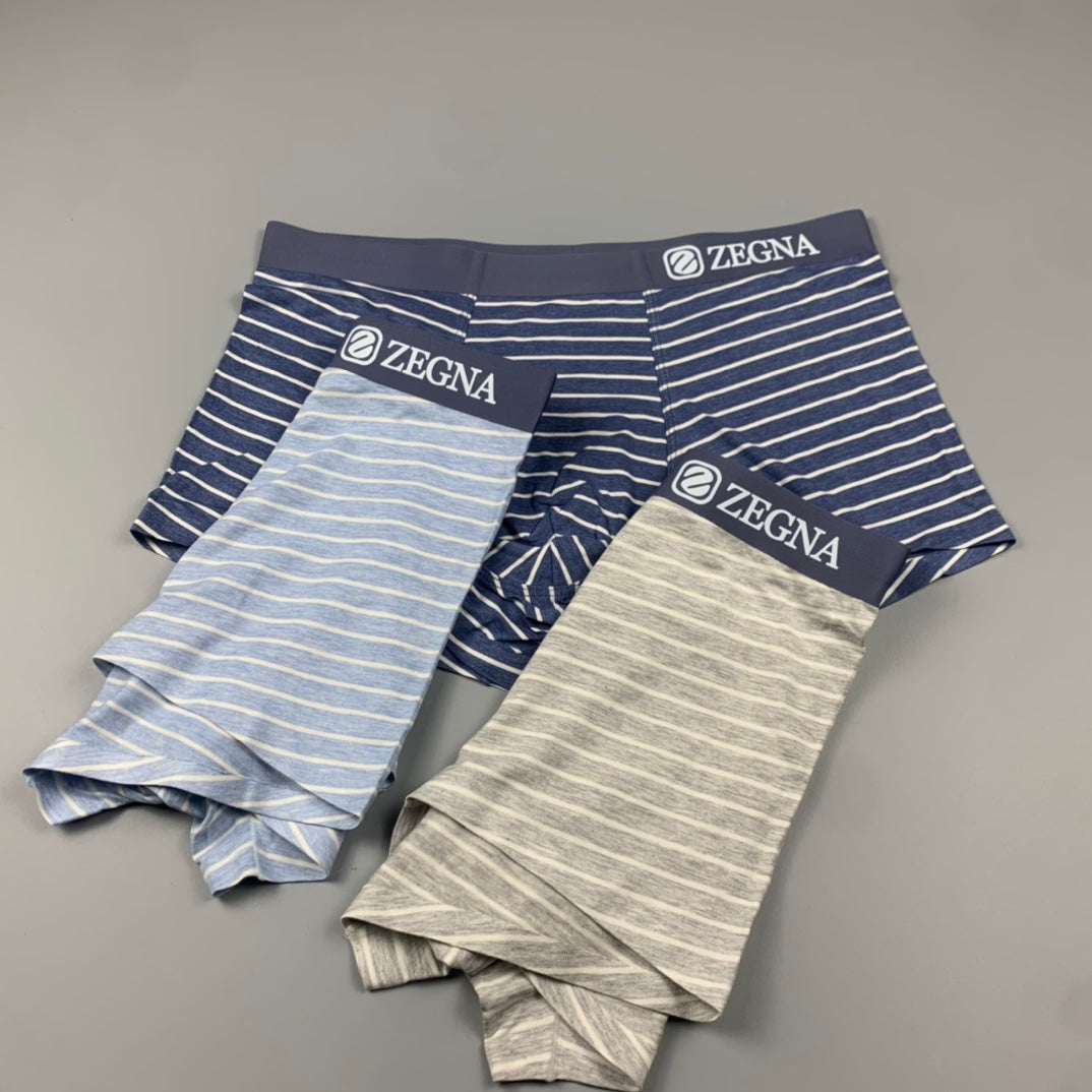 Zegna Striped Boxer Briefs 3-Piece Box Collection Essentials