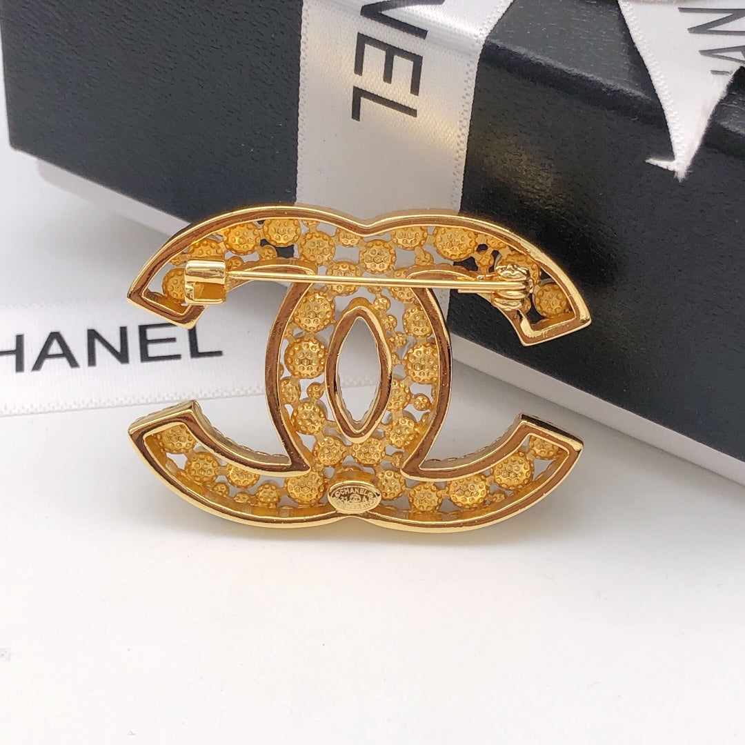 Martin Graham brooch in polished metal-tone – front product view