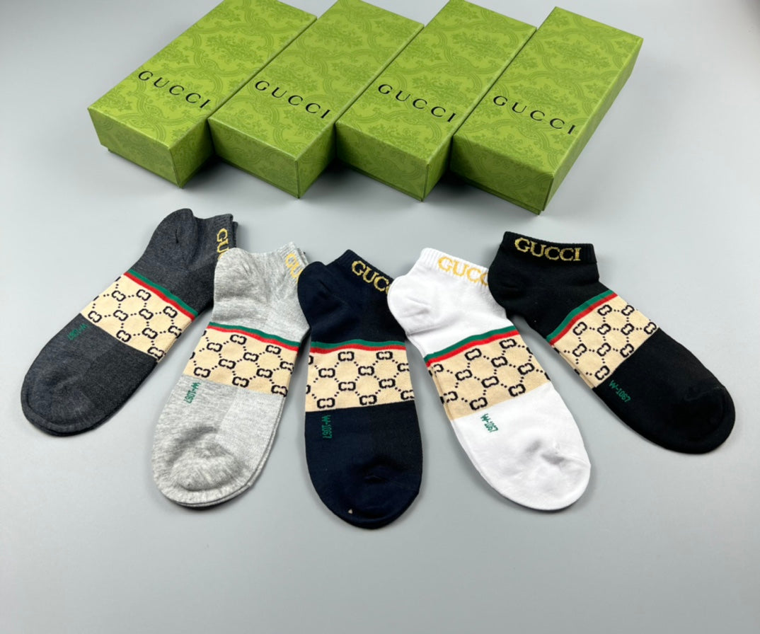 Gucci Cotton Crew Socks - 5-Pair Pack