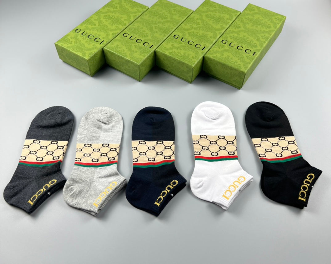 Gucci Cotton Crew Socks - 5-Pair Pack