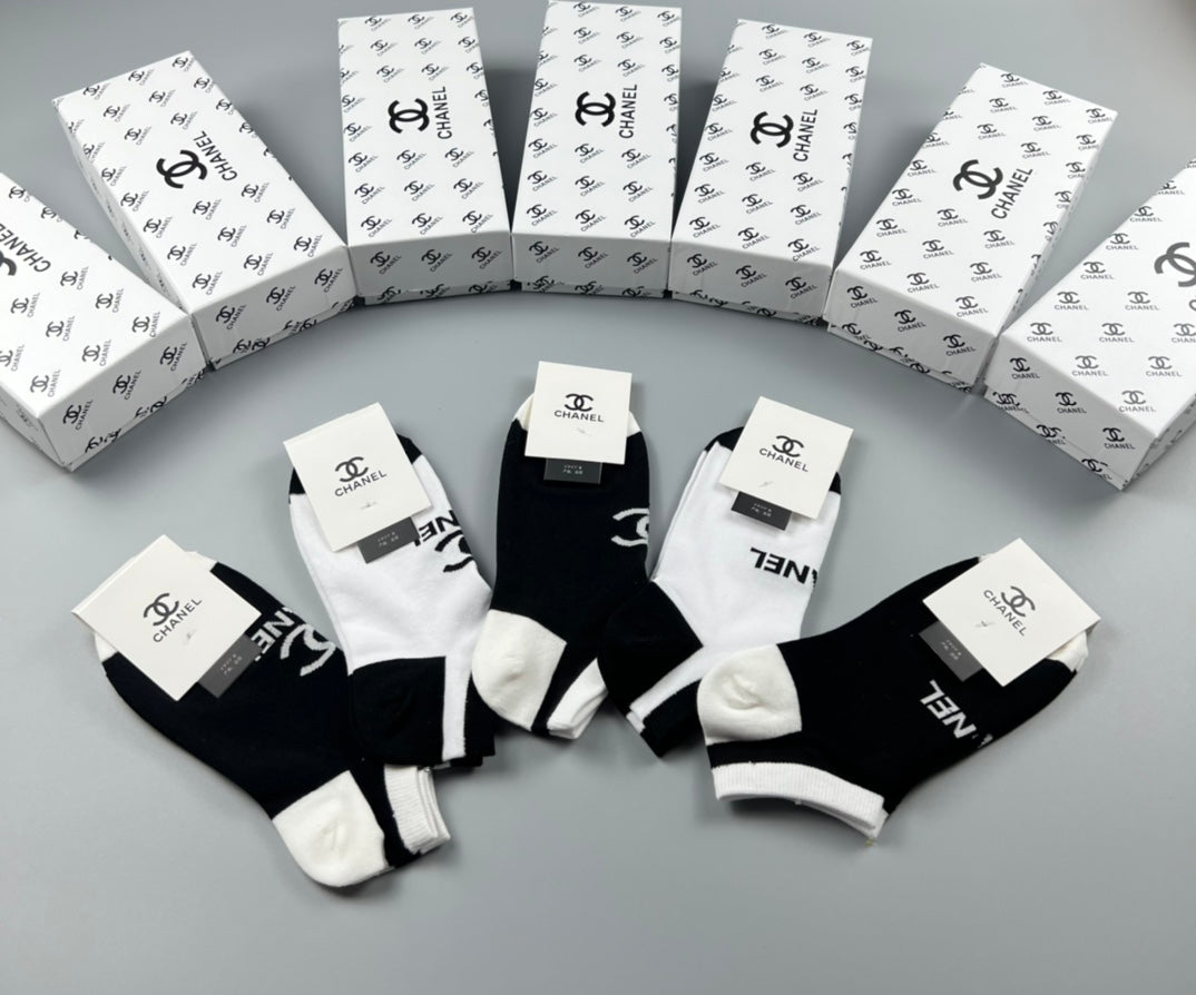 Chanel Cotton Short Socks - 5-Pair Pack