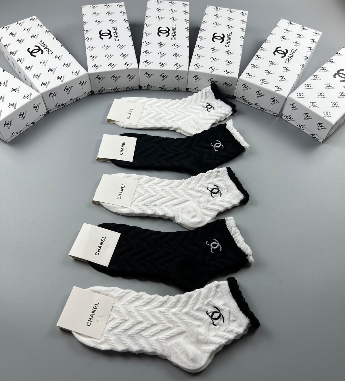 Chanel Cotton Crew Socks - 5-Pair Pack