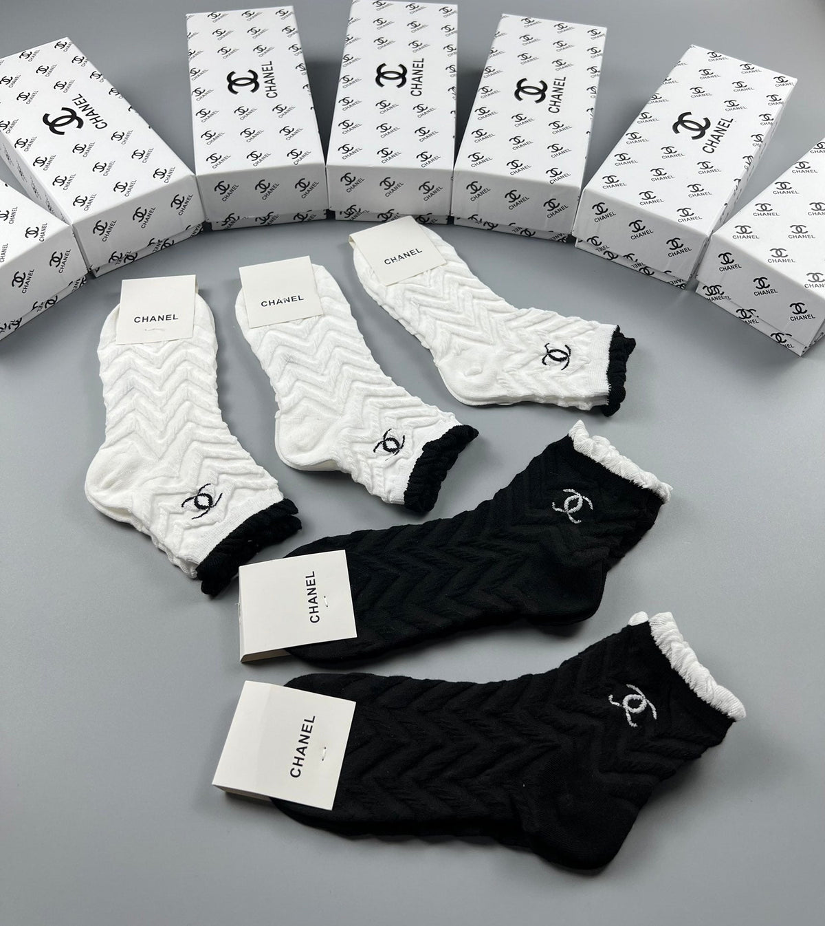 Chanel Cotton Crew Socks - 5-Pair Pack