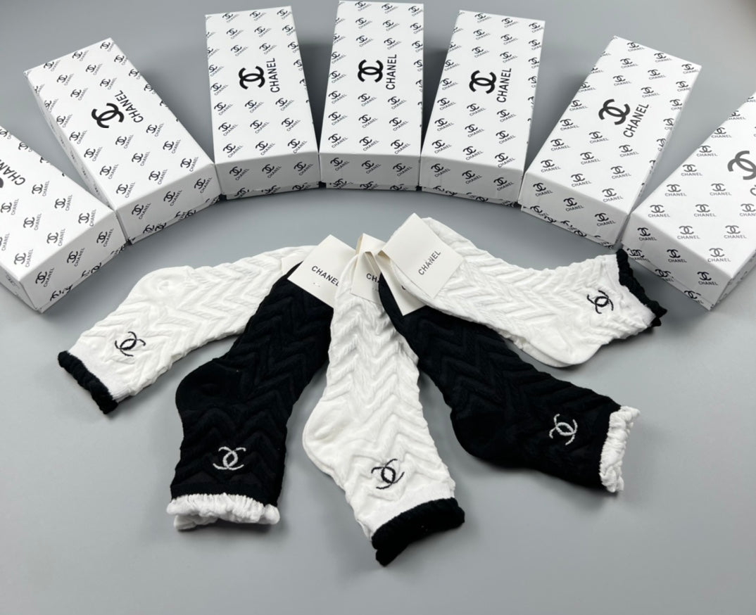 Chanel Cotton Short Socks - 5-Pair Pack