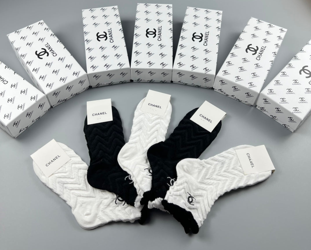 Chanel Cotton Crew Socks - 5-Pair Pack