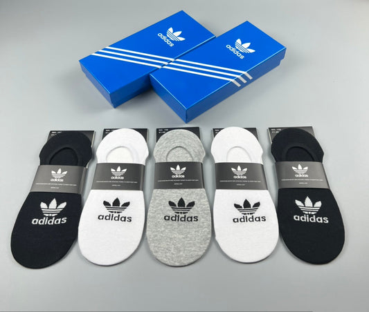 Adidas Cotton Visible Logo, Stripe Or Motif Details No-Show Socks