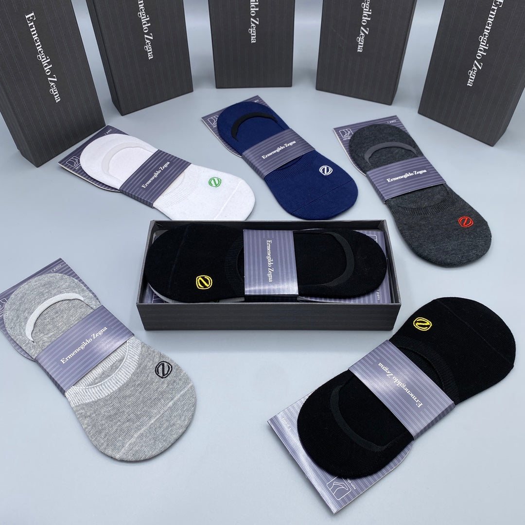 Zegna Breathable No-Show Socks – 5-Pair Pack