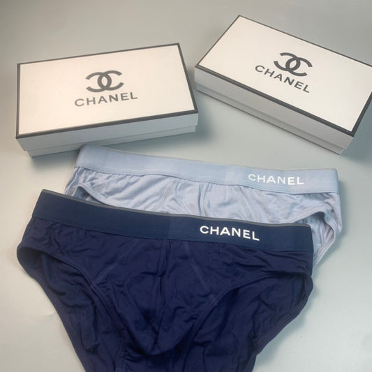 Chanel Odell Blue, Green & White Tonal Waistbands Men's Briefs - 3-Piece Box