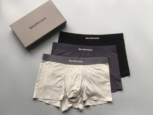 Balenciaga Contrast Logo Waistbands Men's Boxer Briefs - 3-Piece Box