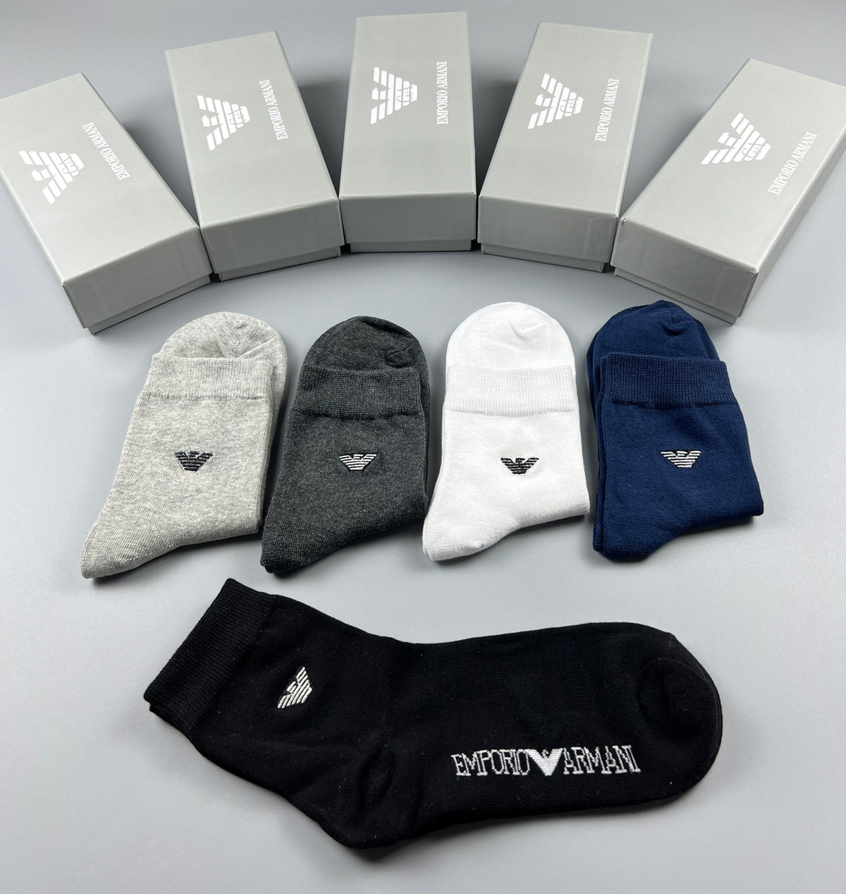 Emporio Armani Cotton Crew Socks - 5-Pair Pack