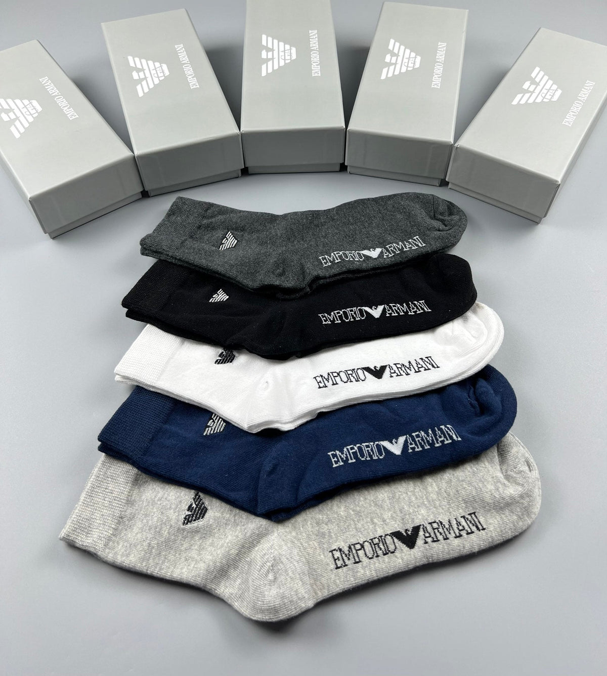 Emporio Armani Cotton Crew Socks - 5-Pair Pack